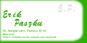 erik paszku business card